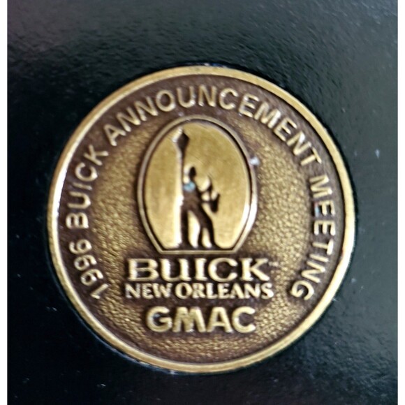 1996 Buick Brass/Leather Drink Coasters Barware Set Vtg Automobile Car Bar Decor - Picture 6 of 11